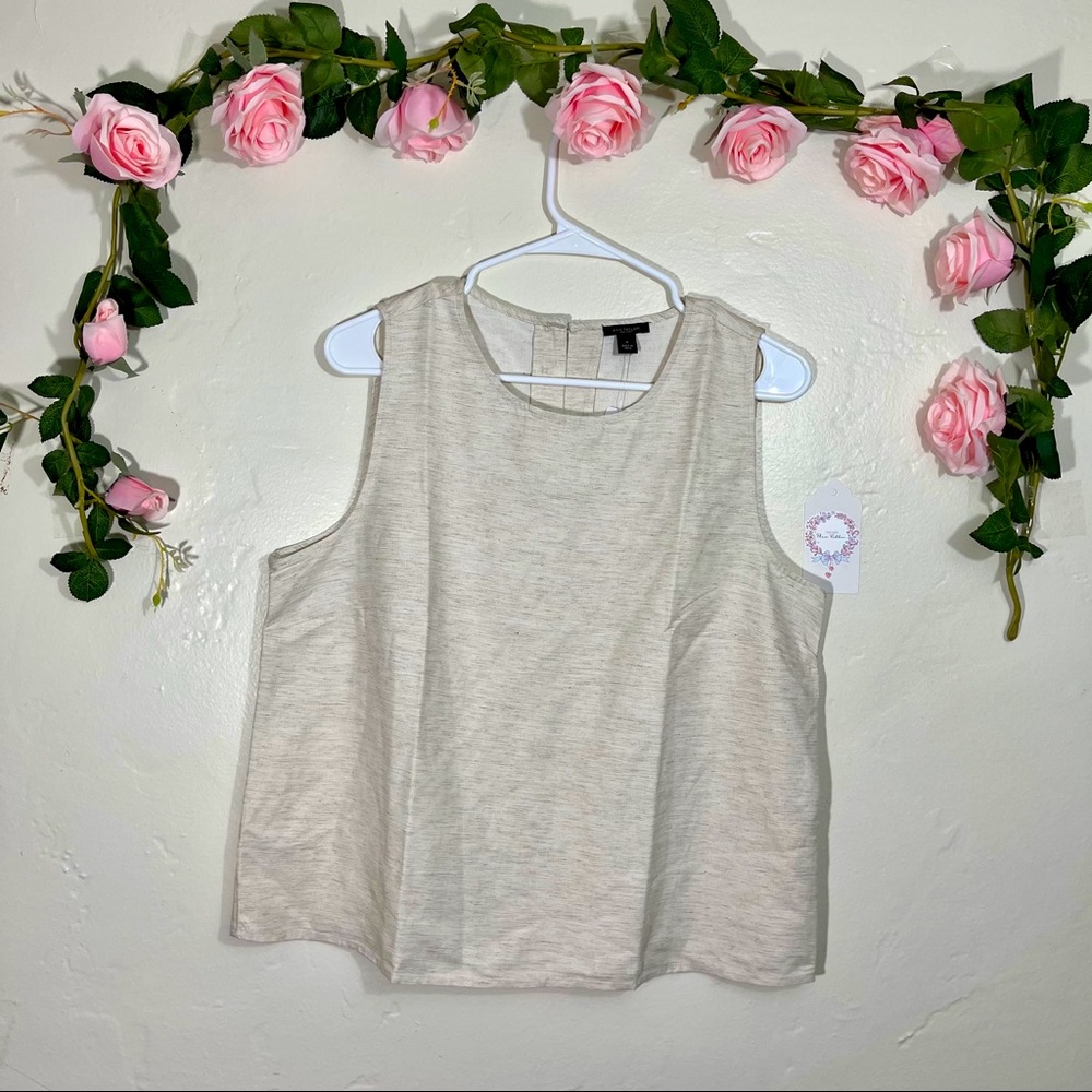 Ann Taylor Sleeveless Top with Button Up Back